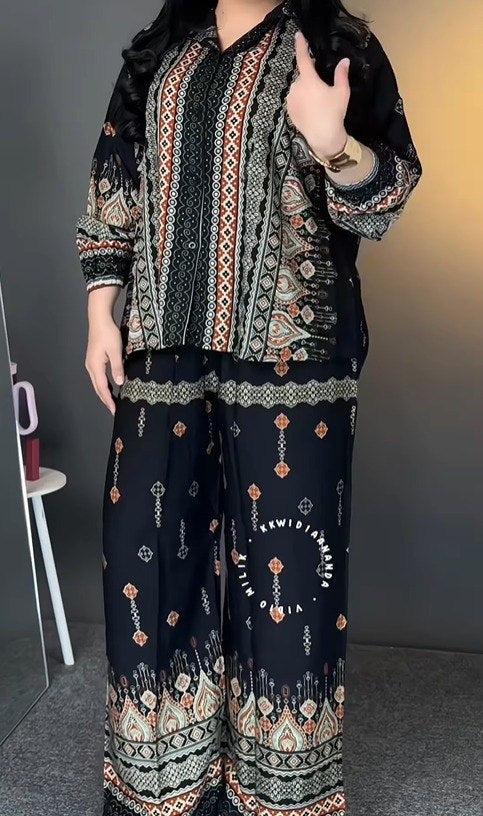 Women’s Premium Black Printed Co-Ord Set | Anti-Tarnish Soft Fabric Cord Se
