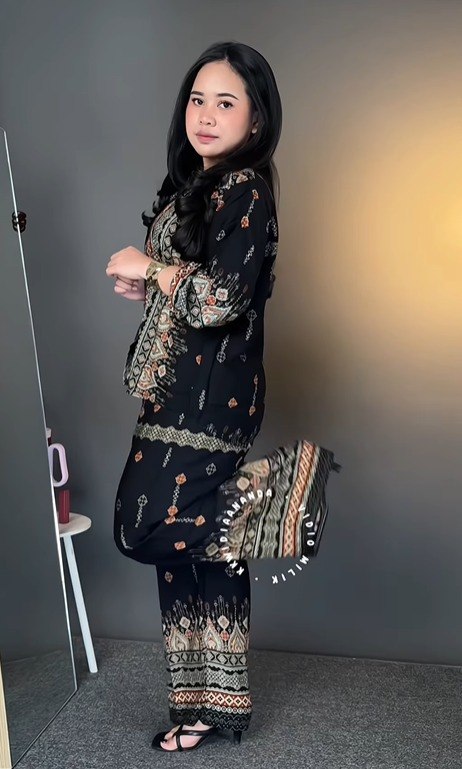 Women’s Premium Black Printed Co-Ord Set | Anti-Tarnish Soft Fabric Cord Se