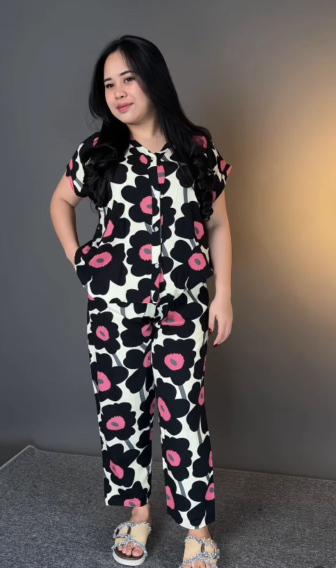 Women’s Floral Co-Ord Set | Premium Soft Cotton Lounge Wear | Anti-Tarnish Zip | Comfort Fit